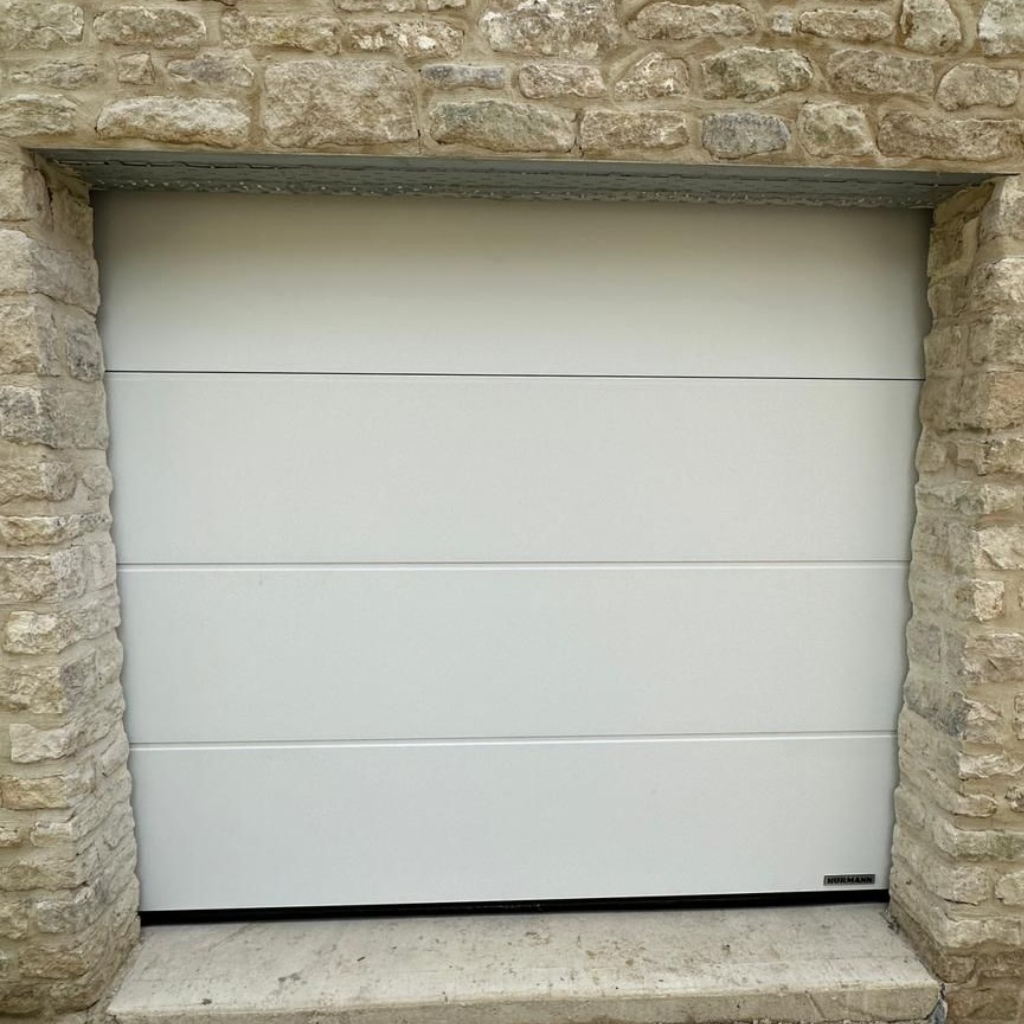 white sectional garage door