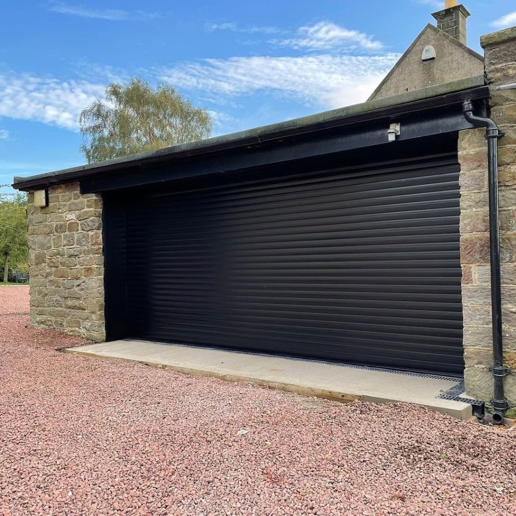 Five metre wide insulated roller garage door in Egton